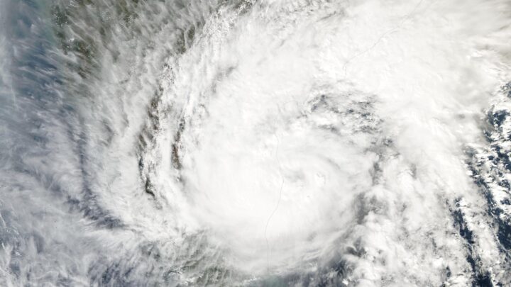 Satellite image of a cyclone over the Bay of Bengal