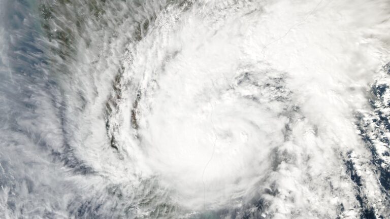 Satellite image of a cyclone over the Bay of Bengal