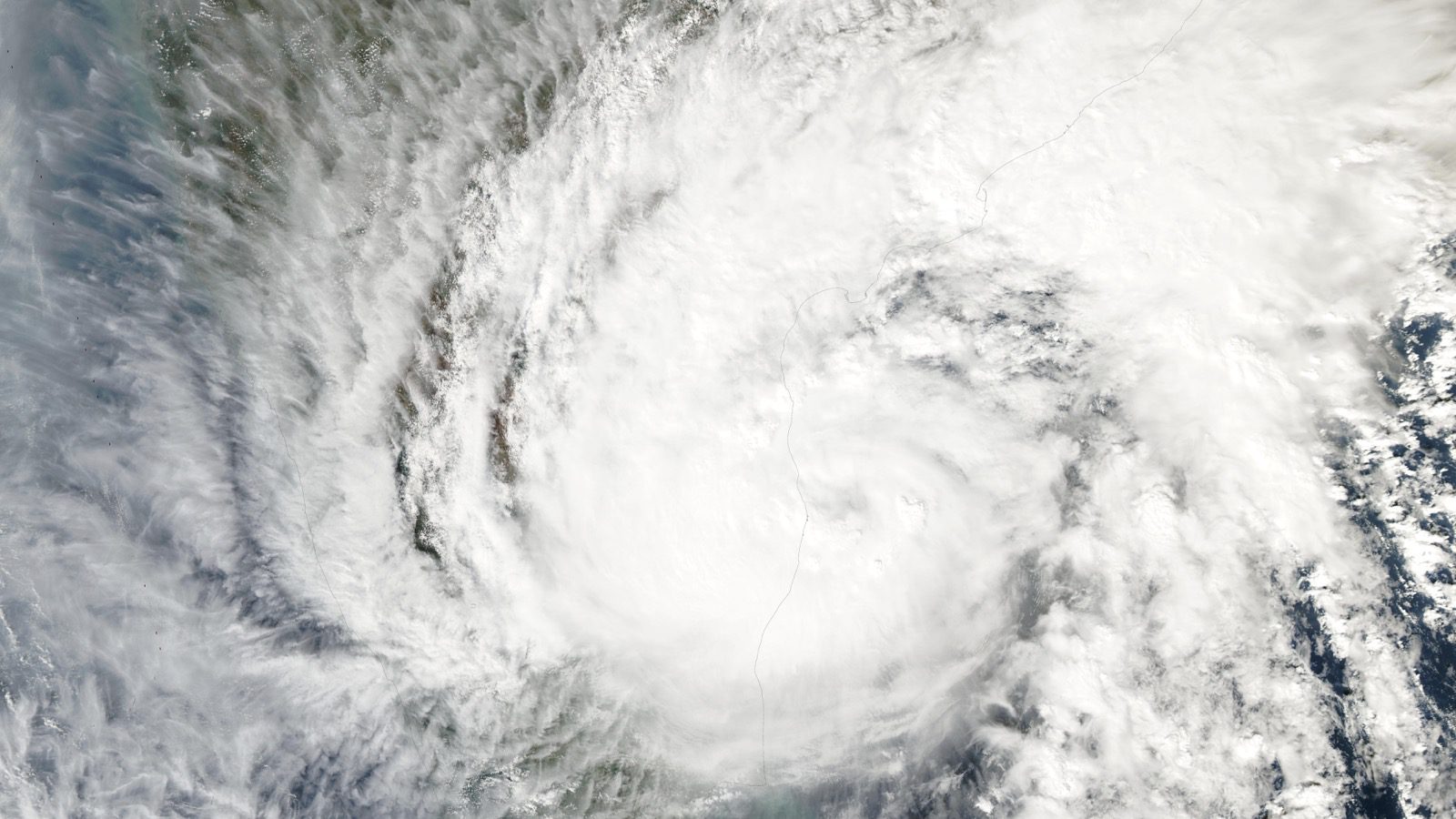 Satellite image of a cyclone over the Bay of Bengal