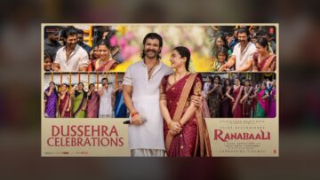 Vijay Deverakonda and Rashmika Mandanna in a Ranabaali promotional poster