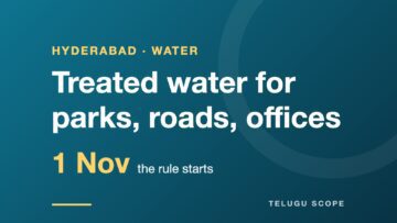 Card: treated water for parks, roads and offices in Hyderabad from 1 November