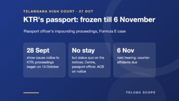 Card summarising the High Court's order on KTR's passport proceedings